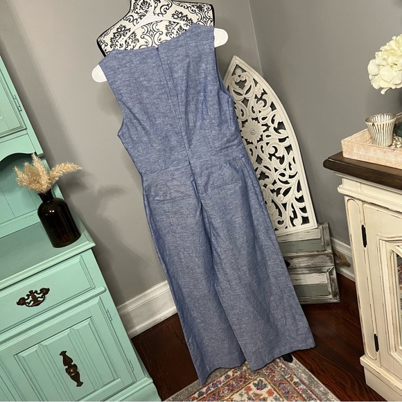Boden Dorothea Linen Jumpsuit, Blue Chambray, Size 6 US (Size 10 UK) - Picture 9 of 13